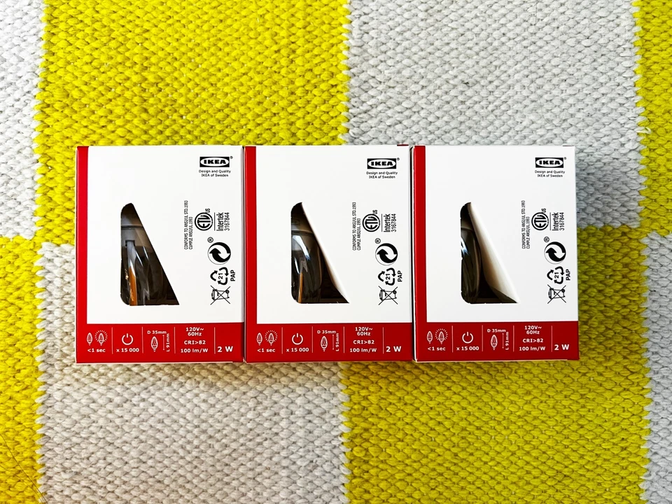 IKEA RYET LED bulb E12 200 lumen 2W 2700k, chandelier/twisted clear,6 bulbs set - Image 3 of 4