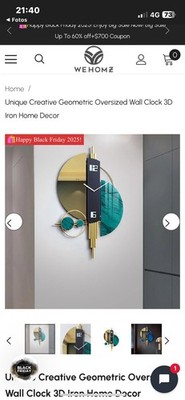 Wanduhr Große 3D Wand Uhr für Wohnzimmer Ziffern XL XXL 80cm - 120cm Groß Modern