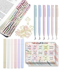 Bible Journaling Kit, Bible Cross Paper Clips, Bible Highlighters and Pens No...