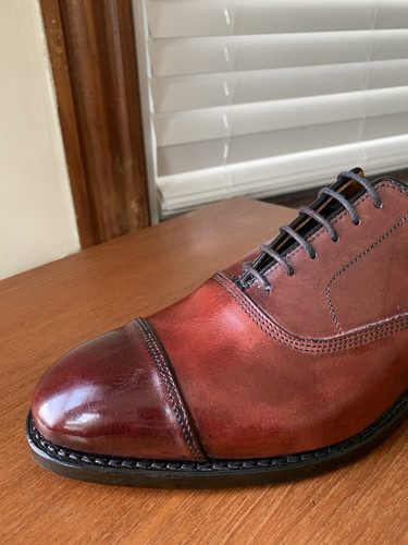 NEW w BOX 1st QUAL| ALLEN EDMONDS 8D PARK AVENUE OXBLOOD CAP TOE DRESS SHOES 8 D - Picture 9 of 17