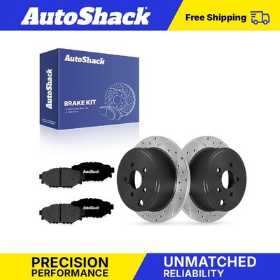 Rear Drilled Slotted Brake Rotors Premium Pads for Subaru, Crosstrek 2016-2023