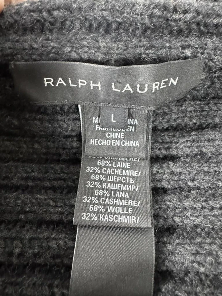 Ralph Lauren Black Label Sweater Womens Large Wool Cashmere Cardigan Shawl - Image 2 of 4