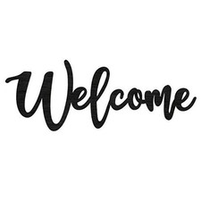 Wood Cutout Welcome Sign Welcome Wall Decor Word Wood Art Sign for Front Black