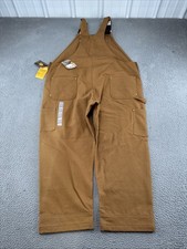 CARHARTT 102776-211 R01 UNLINED DUCK BIB OVERALL Size 46x28 WORKWEAR NEW