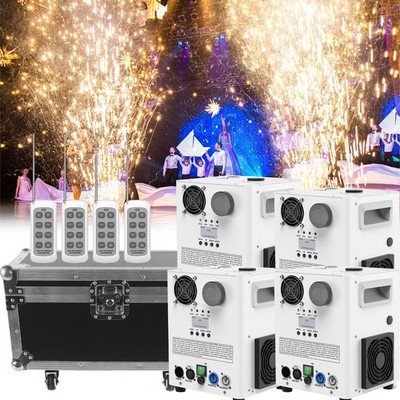 4X 800W Cold Spark Firework Machine DMX Stage DJ Effect Machine with Flight Case