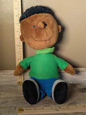 RARE Peanuts Franklin Plush Doll Charlie Brown Stuffie Stuffed Toy Plushie 14"