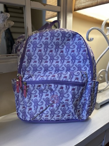 Pottery Barn Teen Colby Roller Rabbit Lavender Monkey Rucksack Mono "CEG" LESEN