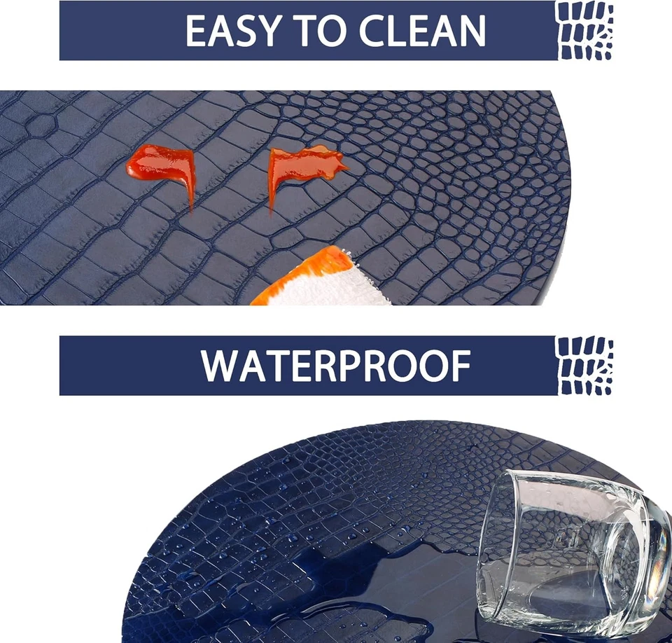 Round leather placemats for round table (set of 4). - Image 2 of 4