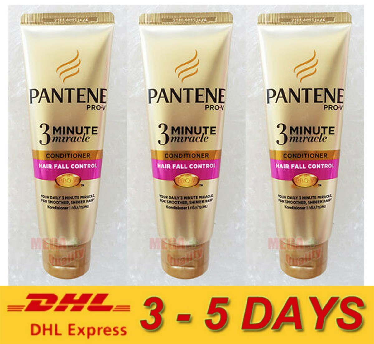3 x Pantene Pro-V 3-Minute Miracle Conditioner HAIR FALL CONTROL