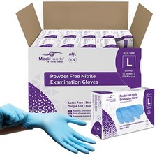 Image of MediHands Medical Blue Disposable Nitrile Gloves Food Compliant Multi-Use