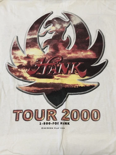 Hank Williams Jr Tour 2000 Bocephus Delta Tag Tshirt XL Vint 2000s vintage concert t-shirt, vintage, size XL, single stitch, B+ condition