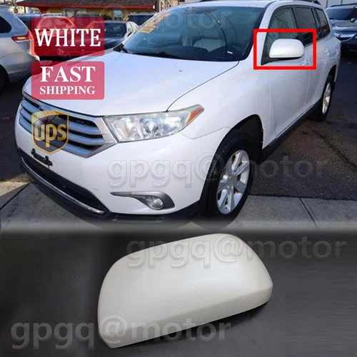 For Toyota Highlander 2008-2013 White LH Side RearView Mirror Cover Replacement