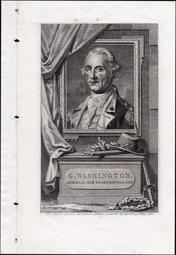 GEORGE WASHINGTON 1780 incisione di Charles W Peale pinx Reiner Vinkeles sc - Foto 3 di 7