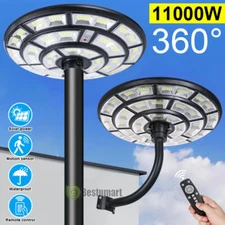 11000W 360° Round Commercial Solar Street Light Dusk to Dawn High Bright Lamp