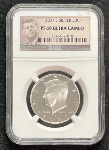 2007 S Silver Kennedy Half Dollar NGC PF69 Ultra Cameo 