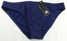 adidas Women's Bikini Bottoms XL Navy Solid Hipster Swim Brief Logo New MSRP$48