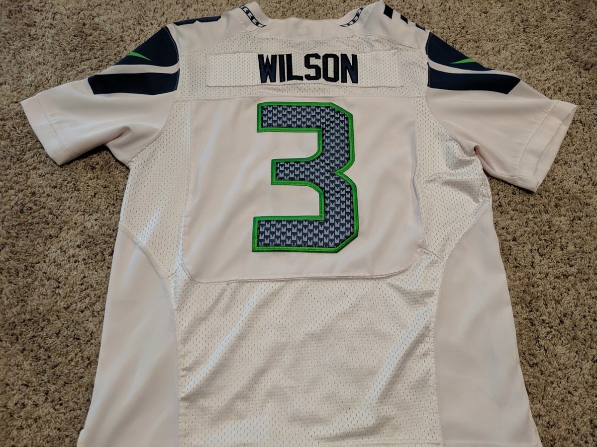Nike Seattle Seahawks Russell Wilson Jersey #3, White Authentic