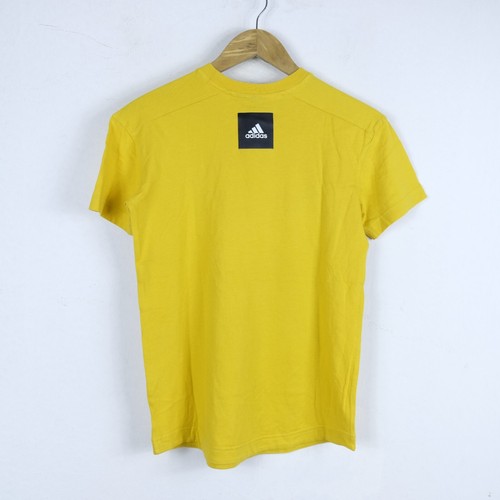 Maglia Adidas Taglia S Uomo Logo Comodo Cotone Pratico Tinta Unita Giallo Man - Foto 3 di 3