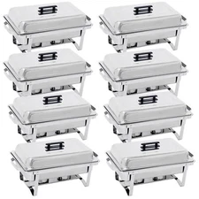 8QT Stainless Steel Chafing Dish Buffet Set Catering Chafer with Foldable Frame 