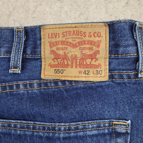 Levis 550 Relaxed Fit Jeans Men's 42x30 Denim Blue Jeans 100% Cotton Pockets - Picture 8 of 11