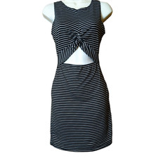 Charlotte Russe Women's XS Sleeveless Striped Cut Out Tummy Sheath Dress