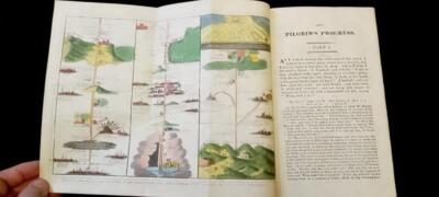 Pilgrim's Progress von John Bunyan Stiche & faltbare Farbplatte 1817 Kelly