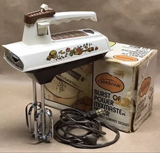 VTG 70s SUNBEAM MIXMASTER HAND MIXER 3-171 WHITE KITCHEN GARDEN XX INDIAN SUMMER