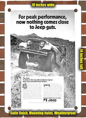 METAL SIGN - 1972 Jeeps for Peak Performance
