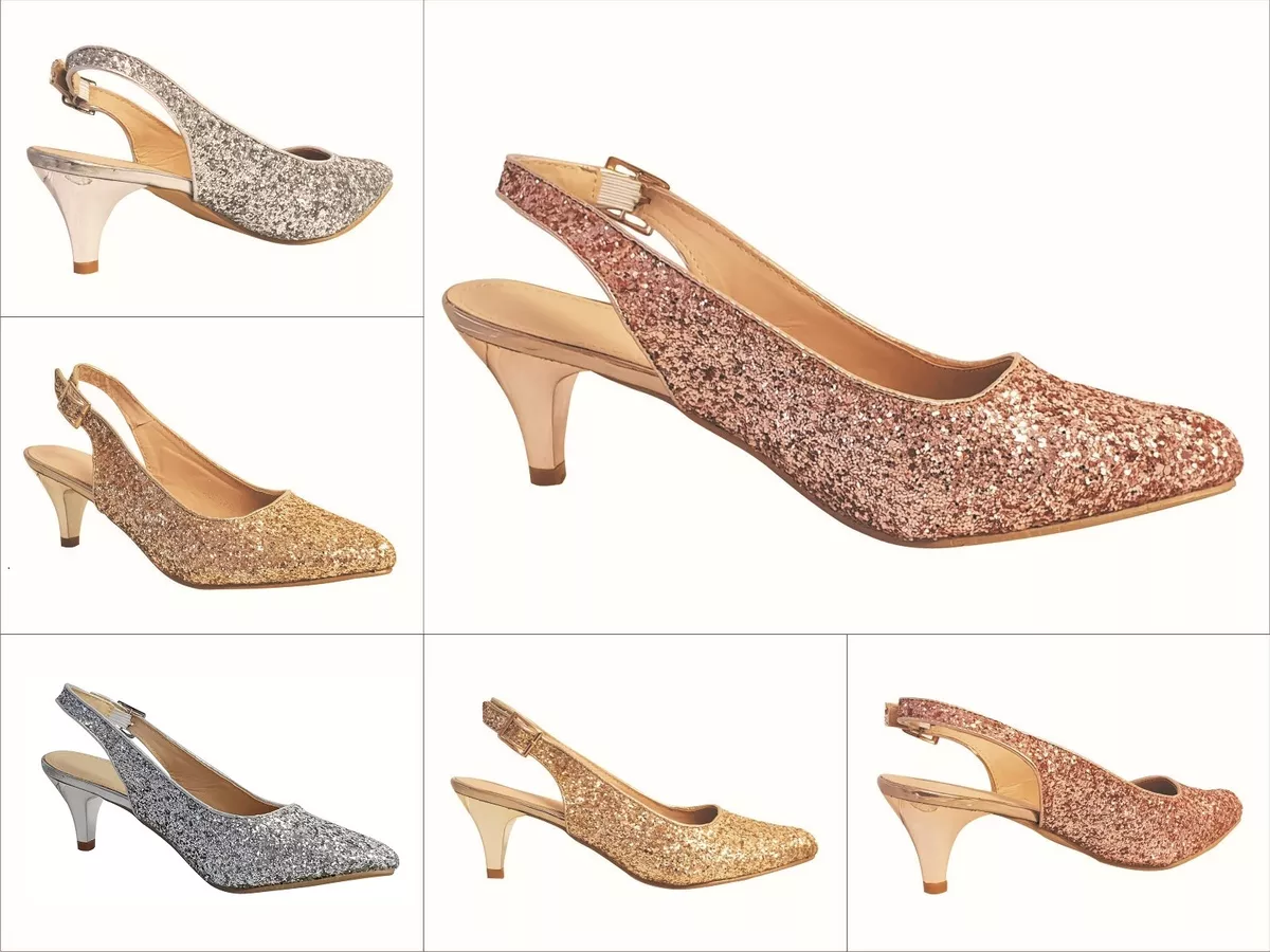 Kitten heel sparkly sandals sale