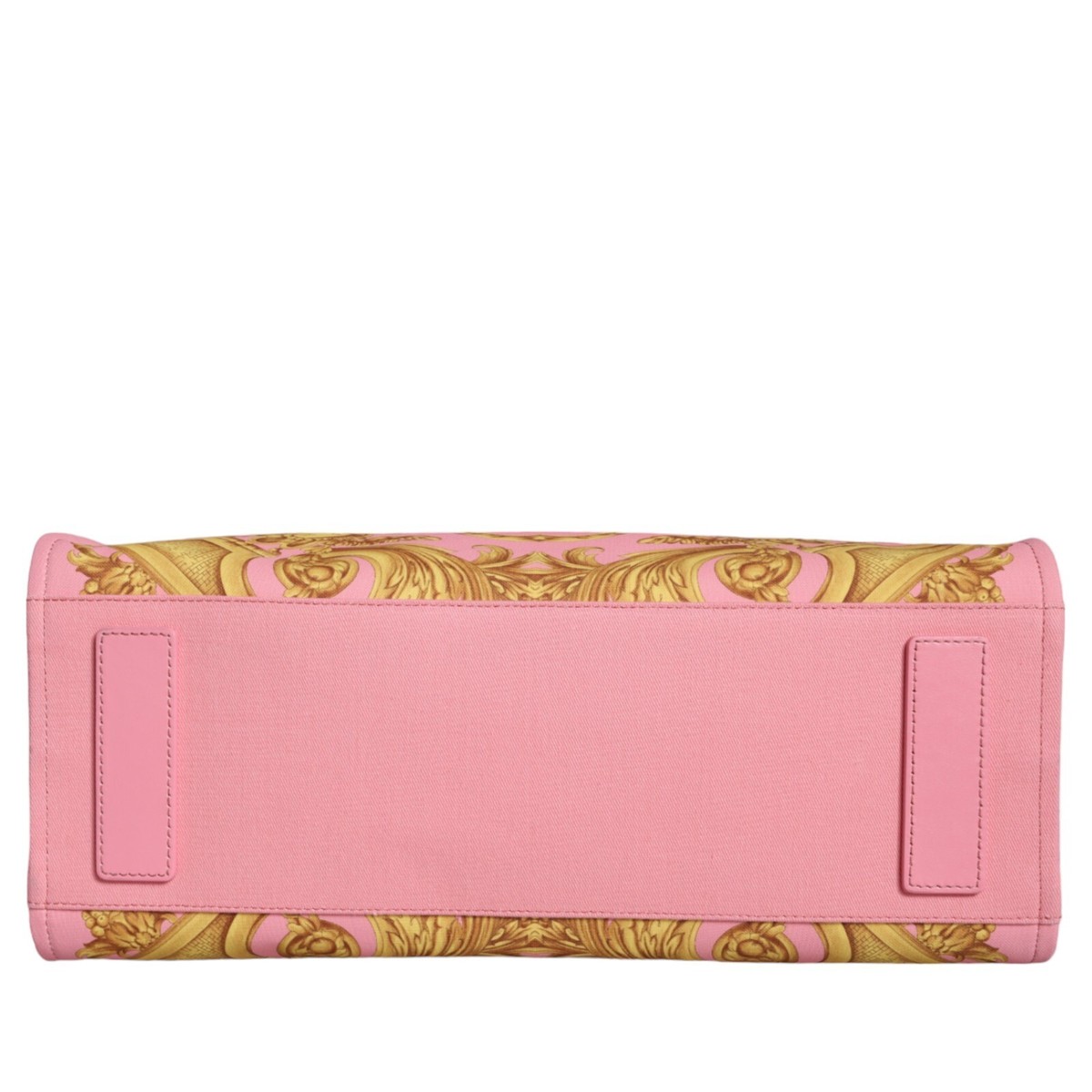 トートバッグ Shopping bag - Versace - Leather - Pink VERSACE Bag Pink Printed Large Fabric Leather Shopping Tote