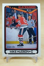 1990-91 O-Pee-Chee OPC Base #424 Mike Hudson - Chicago Blackhawks