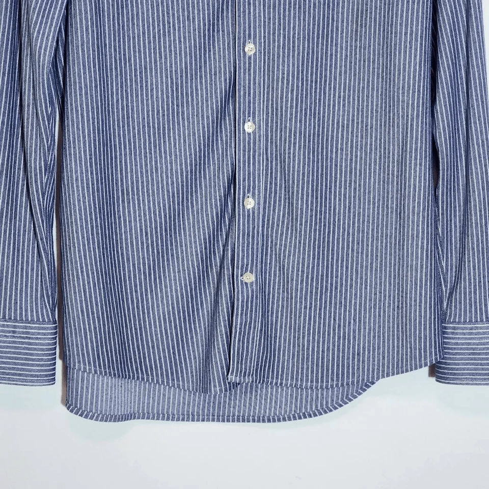 Camisa Gant Azul Marino Rayas Abotonada Talla Mediana 39/40 Preppy Rayas Abotonada Foto 3 de 4