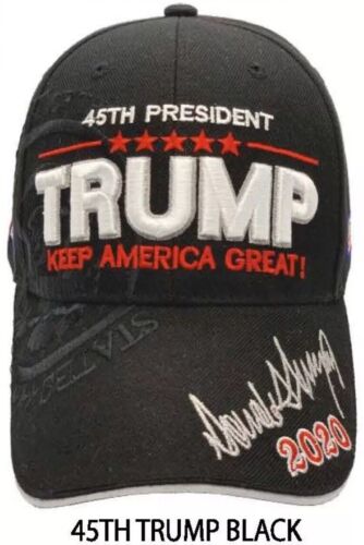 MAGA 45th President Donald Trump 2020 Signature Keep America Great Hat -3D Black