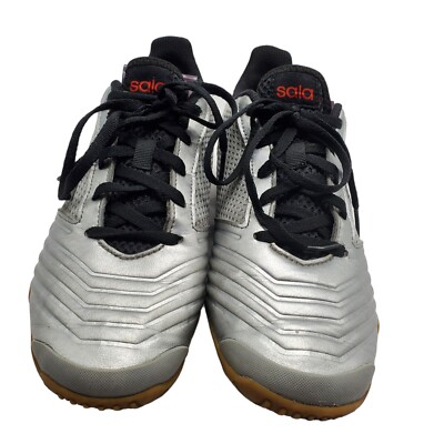 Adidas Predator Sala Soccer Sneakers Shoes Mens Size 8 Silver Black Lace Up