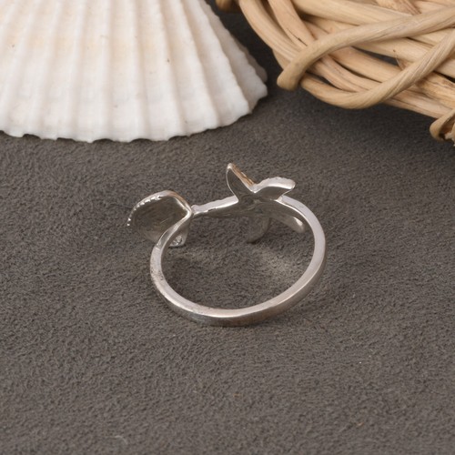 925 Sterling Silver Starfish & Seashell Texture Design Open Ring Size 5 - 12 - Picture 5 of 10