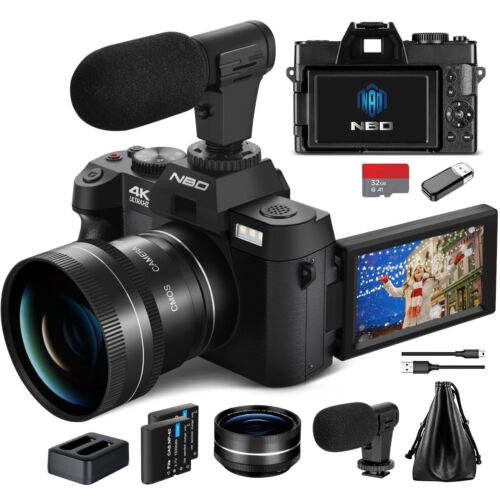 Appareil photo numérique 4K 48MP 16X 3 pouces écran rabattable caméra vlogging Wifi pour Youtube - Photo 1 sur 11