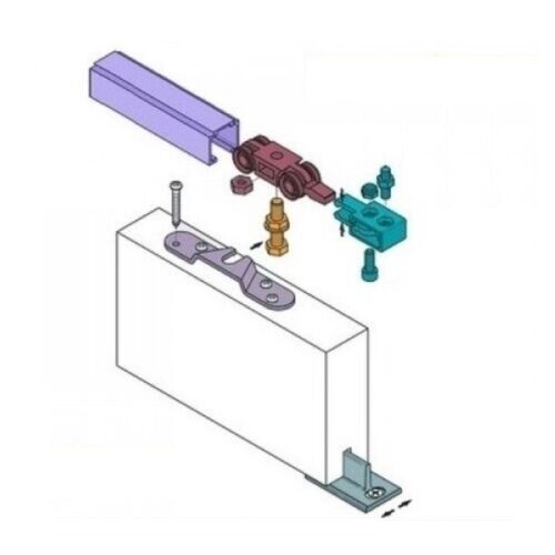 Kit x Porta Scorrevole Binario Più Carrelli Kg 40 o 80, Binario 190 - 230 - 300 - Foto 14 di 17