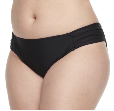 Island Soul Juniors Plus Sz 2X Solid Black Bikini Swimsuit Bathing