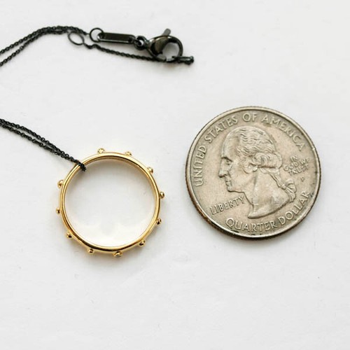 MONICA RICH KOSANN NEW "ONE AND ONLY" 18K Gold Diamond Poesy Ring Necklace - Picture 9 of 12