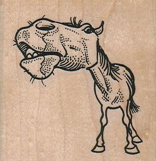 Big Headed Horse 2 1/4 x 2 1/4'' Rubber Stamp, Animal Stamp, Horse Stamp