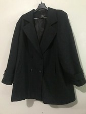 Stephanie Mathews Plus Size 20 100% Wool Gray Double Button Coat Jacket Women