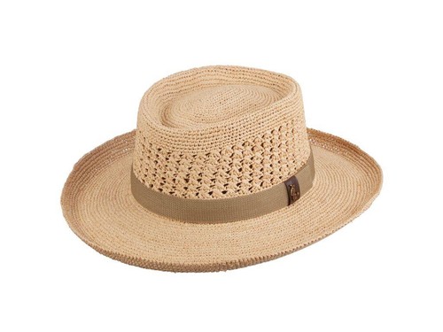 SCALA Men's Crocheted Raffia Gambler 