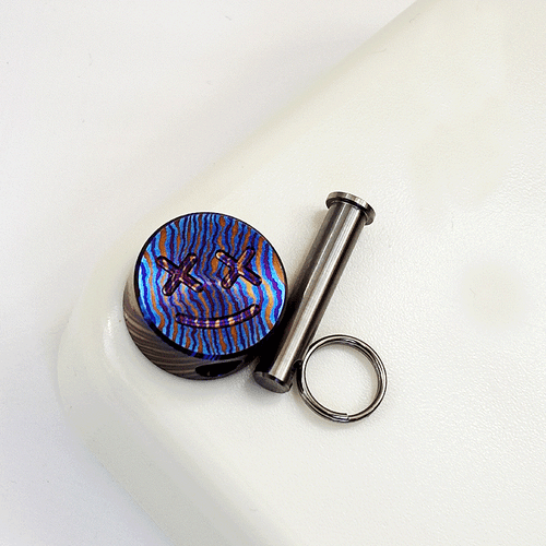 Titanium Timascus Knife Lanyard Bead Pendant Necklace Zipper Head EDC DIY Access - Picture 22 of 24