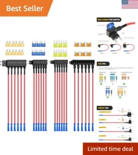 Dual-Slot Fuse Holder Kit - 24 Pcs for Cars, Trucks & Boats - Easy Installation