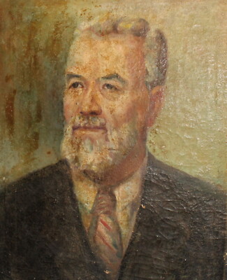 50`S REALIST OIL PAINTING TRAIT OF A MAN WITH A BEARD