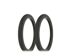 ALTALINE Bicycle Tire 26"x 2.50 All Black Big Square Knobby Tread Mountain Road