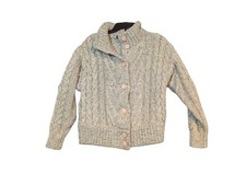 Vintage 1990 I.B. Diffusion Beige Wool/Mohair Blend Jacket Style Cardigan Chunky