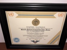 U.N. IRAQ-KUWAIT OBSERVATION MISSION COMMEMORATIVE MEDAL CERTIFICATE~Type 1