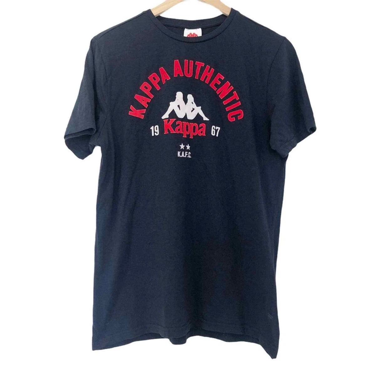 Kappa Authentic navy blue spell out & logo tshirt Men\'s medium graphic tee  | eBay