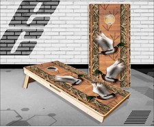 Duck Hunting Wood Plank Camo Cornhole Boards Bean Bag Toss Game